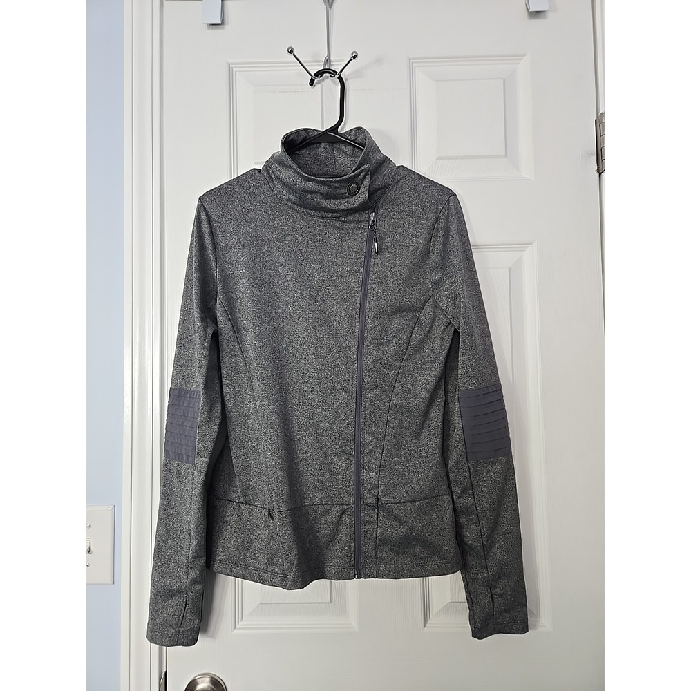 Mondett‎ Womans Athletic Jacket Size Medium Dark Grey Zipup